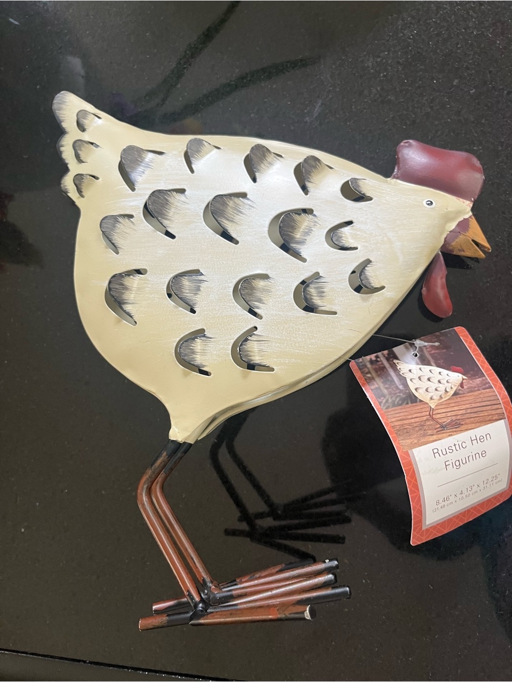 Decorative Chicken Wall Hook - Cream and Brown
